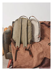 Canvas Mens Backpacks Canvas Satchel Backpack Canvas College Backpacks for Men