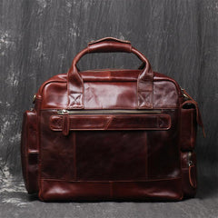 Black Oiled Leather Men's Professional Briefcase 13‘’ Laptop Handbag Business Bag For Men - imessengerbags