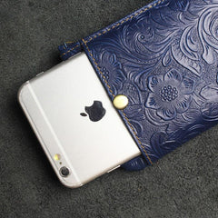 Handmade Leather Mens Cool Zipper Phone Travel Long Wallet Holder Slim Clutch Wallets for Men - imessengerbags