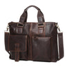 Vintage Brown Leather Men 15.6 inches Briefcase Handbag Brown Laptop Handbag Business Bag For Men