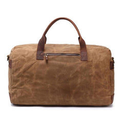 Mens Waxed Canvas Leather Weekender Bag Canvas Large Travel Bag for Men - imessengerbags