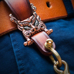 Leather biker trucker Tibetan Keychain wallet Chain for chain wallet biker wallet trucker wallet - imessengerbags
