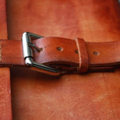 Handmade Vintage Brown Leather Mens Messenger Bag Shoulder Bag for Men