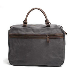Mens Waxed Canvas Leather Briefcase Handbag Laptop Bag Business Bag for Men - imessengerbags
