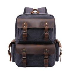 Cool Leather Mens 14 inches Brown Backpack Large Cool Vintage Large Travel Backpack for Men - imessengerbags