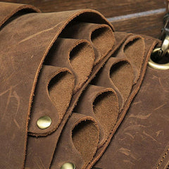 Cool Leather Mens Hairstylist Tool case barber pouch scissors case Belt Pouch