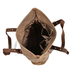 Cool Canvas Leather Mens Large Shopping Handbag Tote Bag Shoulder Bag Tote Purse For Men - imessengerbags