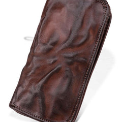 COOL MENS LEATHER ZIPPER LONG CLUTCH WALLETs ZIPPER VINTAGE LONG WALLET FOR MEN - imessengerbags