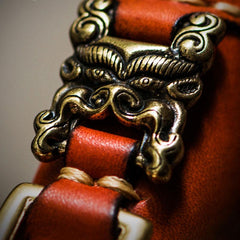 Handmade Leather Tibetan Mens billfold Wallet Cool Chain Wallet Biker Wallet for Men - imessengerbags