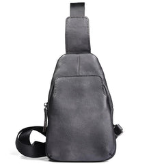 Handmade Brown Leather Mens Sling Bag One Shoulder Backpack Chest Bag for men - imessengerbags