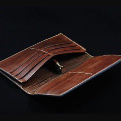 Handmade Leather Tooled Diablo Mens Long Wallet Cool Leather Wallet Clutch Wallet for Men - imessengerbags