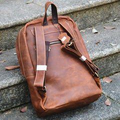 Vintage Leather Men's 13inch Computer Backpack Travel Backpack For Men - imessengerbags