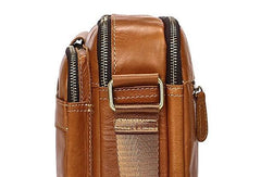 Cool Mens Leather Messenger Bag Small Shoulder Bag Crossbody Bag for men