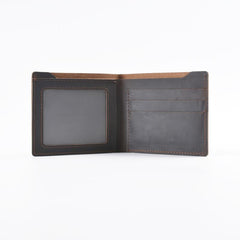 Vintage Mens Brown Leather's Bifold Small Wallet Black Front Pocket Wallet For Men - imessengerbags