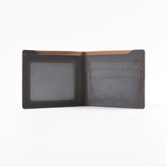 Vintage Mens Brown Leather's Bifold Small Wallet Black Front Pocket Wallet For Men