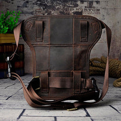Biker Mens Leather Drop Leg Bag Waist Bag Belt Pouch Pack Side Bag for Men - imessengerbags