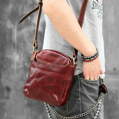 Black Leather Mens Casual Mini Phone Bags Messenger Bags Amber Postman Bag For Men - imessengerbags