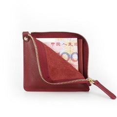 Leather Mens Zipper Small Wallet Wristlet Wallet Clutch Wallet Small Wallet for Men - imessengerbags