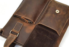Cool Vintage Mens Leather Briefcase Business Briefcase Shoulder Bags For Men - imessengerbags
