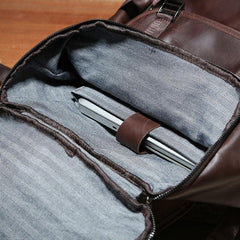 Genuine Leather Mens Cool Backpack Sling Bag Large Travel Bag Hiking Bag for Men