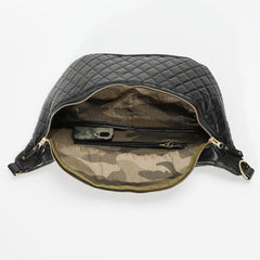 Fashion BLACK LEATHER MEN'S 12 INCHES Saddle Side Bag BLACK MESSENGER BAGs Courier BAG FOR MEN - imessengerbags