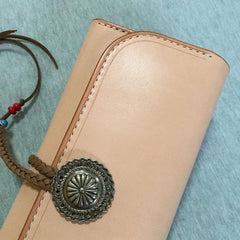 Handmade Leather Mens Clutch Wallet Cool Wallet Long Wallets for Men Women