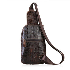 Cool Mens Leather Sling Bag One Shoulder Backpacks Sling Crossbody Backpack For Men - imessengerbags