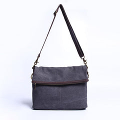 Canvas Mens 13‘’ Side Bag Courier Bag Gray Postman Bag Messenger Bag for Men - imessengerbags
