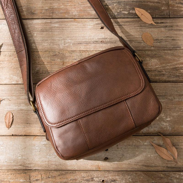 Cool Leather Small Mens Messenger Bags Small Shoulder Bag for Men - imessengerbags