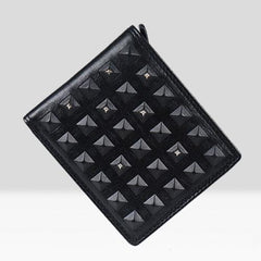 Genuine Leather Mens Cool billfold Leather Wallet Men Small Zipper Wallets for Men - imessengerbags