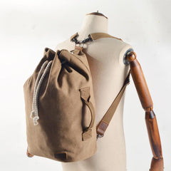 Cool Canvas Mens Sling Bag Backpack Travel Chest Bag Canvas Barrel Bag for Men