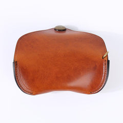Handmade Mens Cool Brown Leather Glasses Case Glasses Box Glasses Holder Sunglasses Case for Men - imessengerbags