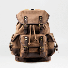 Cool Canvas Leather Mens Large Black Backpack Travel Backpack Hiking Backpack for Men - imessengerbags