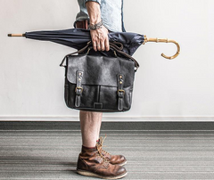 Genuine Leather Mens Cool Messenger Bag iPad Bag Chest Bag Bike Bag Cycling Bag for men - imessengerbags
