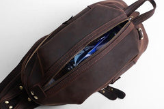 Genuine Leather Mens Cool Chest Bag Sling Bag Crossbody Bag Travel Bag Hiking Bag for men - imessengerbags