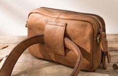 Cool Leather Mens Small Messenger Bags Shoulder Bags for Men