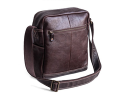Genuine Leather Mens Cool Messenger Bag Square Bag Chest Bag Bike Bag Cycling Bag for men - imessengerbags