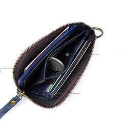 Handmade Leather Mens Chain Biker Wallet Cool Leather Wallet Zipper billfold Wallets - imessengerbags