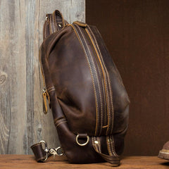 Leather Mens Cool Sling Bag Crossbody Bag Chest Bag for men - imessengerbags