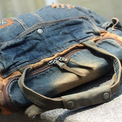 Blue Denim Mens Casual Messenger Bags Jean Fashion Side Bags Courier Bag For Men - imessengerbags