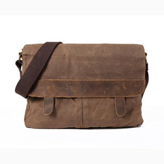 Casual Waxed Canvas Leather Men's Side Bag Shoulder Bag Messenger Bag For Men