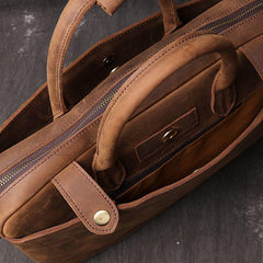 Vintage Leather Mens Briefcase Bag Work Bag Business Bag 15inch Computer Bag For Men - imessengerbags