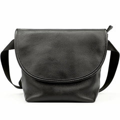 Black Cool Leather Mens Small Postman Bag Messenger Bag Black Courier Bag For Men - imessengerbags