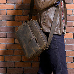 Cool Leather Vintage Mens Messenger Bags Small Shoulder Bags for Men - imessengerbags
