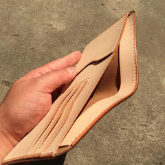 Handmade Leather Mens Cool billfold Leather Wallet Men Small Wallets Bifold for Men - imessengerbags