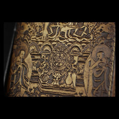 Handmade Leather Tooled Shakya Muni Buddhism Mens Long Wallet Cool Leather Wallet Clutch Wallet for Men - imessengerbags