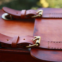 Handmade Vintage Brown Leather Mens School Shoulder Bag Messenger Bag for Men - imessengerbags