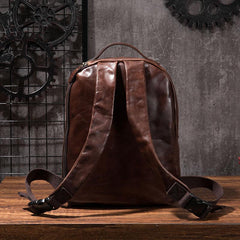 Cool Mens Leather School Backpack Satchel Backpacks Leather Travel Backpack for Men - imessengerbags