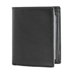 Black Cool Leather Mens Small Wallet Multicard Wallet Bifold Vintage Slim billfold Wallet for Men - imessengerbags