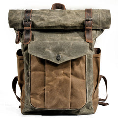 Cool Canvas Retro Mens Large Waterproof Travel Bag Computer Bag Student Backpack for Men - imessengerbags